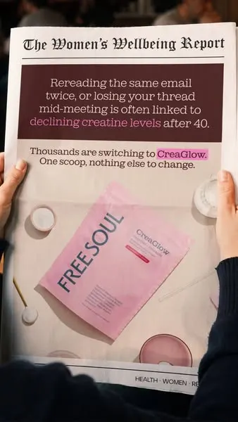 Free Soul ad styled as The Women's Wellbeing Report