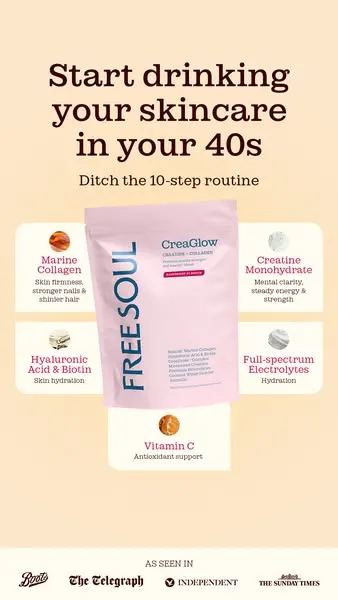 Free Soul ad: start drinking your skincare in your 40s