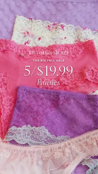 Victoria's Secret ad: 5 panties for $19.99